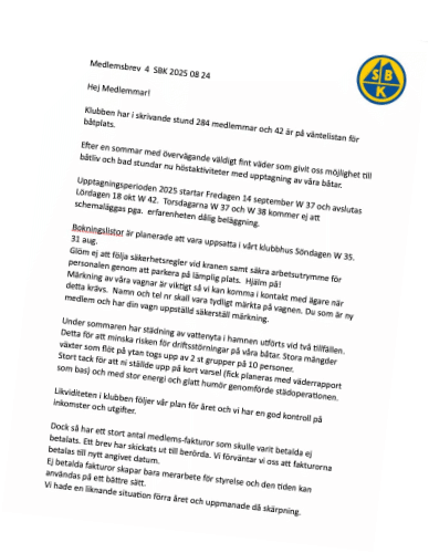 Medlemsbrev 4, hösten 2025 har nyss kommit ut!